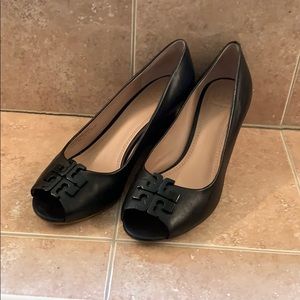 Tory Burch peep toe wedge